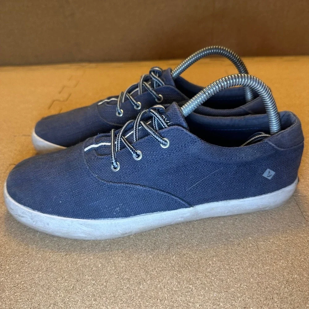Sperry Top-Sider Striper‎ II CVO Navy Blue Canvas Sneakers Mens 7M STK263483